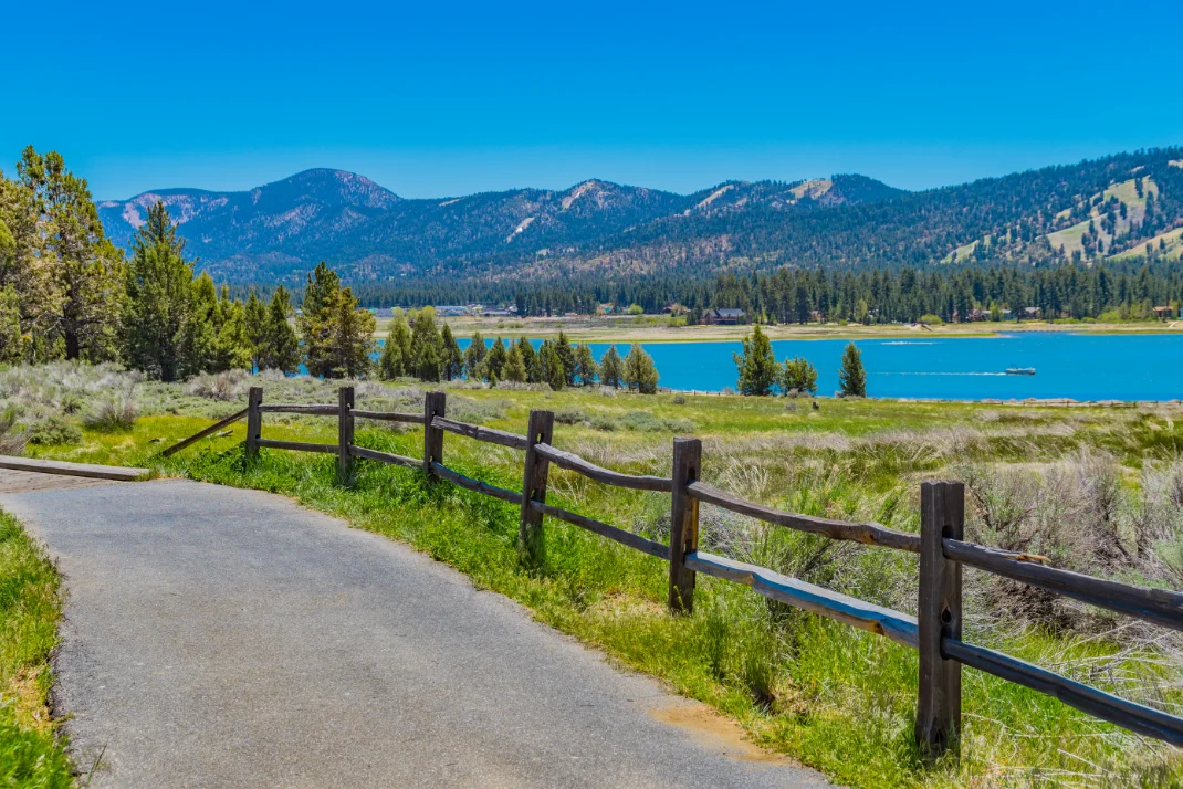 walking path along a scenic lake